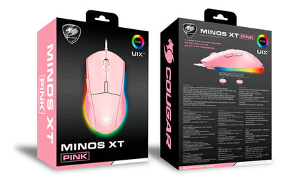 Mouse Gamer Cougar Minos Xt Pink Color Rosa - Deus Group 