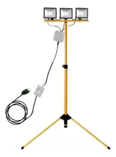 Pack 3 Foco Led 30w Soporte Atril Tripode 150cm + Cableado