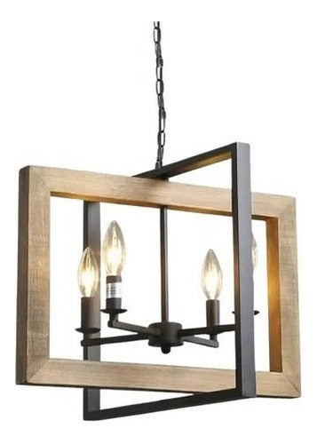 Lampara Colgante Moderna Negra Bronce Con Ampolletas E14 - Deus Group 