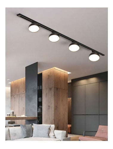 Pack 3 Foco Riel Panel Plafón Led 36w + Riel Monofásico