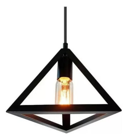 Lampara Colgante De Fierro  Triangulo Industrial  E27 - Deus Group 