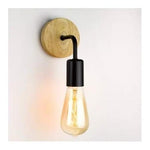 Aplique Lampara Foco Led Muro Madera E27 Decoracion Moderno - Deus Group