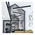 Lampara Moderna Led Lineal Colgante Pendant 24w Negro Blanco - Deus Group