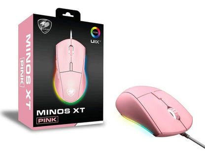 Mouse Gamer Cougar Minos Xt Pink Color Rosa - Deus Group 
