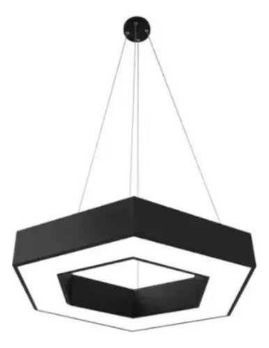 Lámpara Led Colgante Hexágono Moderna  60cm 36w Luz Fría - Deus Group 