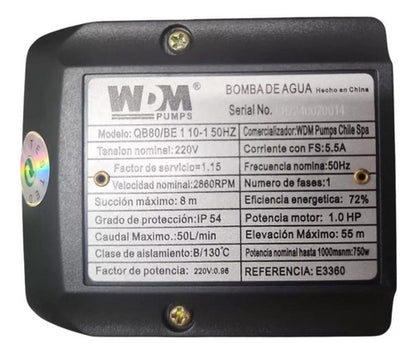 Presurizador Bomba Agua Periférica Centrífuga 1hp 220v - Deus Group 