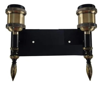 Aplique Doble Lámpara Foco LED Muro E27 Bronce Decoración - Deus Group 