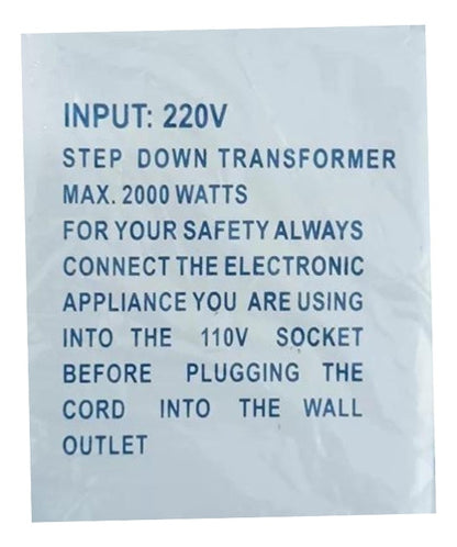 Auto Transformador Corriente 220v A 110v 2000 Watts + Tierra - Deus Group 