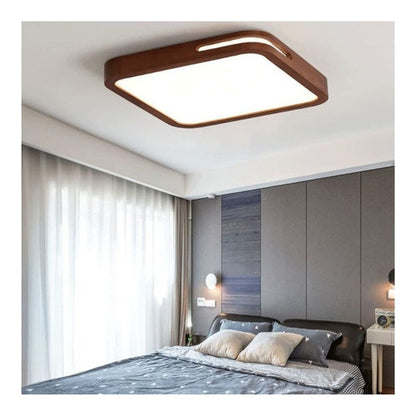 Panel Plafón Led Borde Madera Sobrepuesto Cuadrado  30cm 24w - Deus Group 