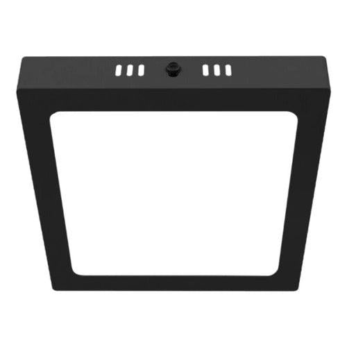 Panel Plafón Led 18w Sobrepuesto Cuadrado Borde Negro - Deus Group
