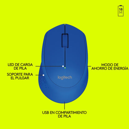 Mouse Inalambrico Logitech M280 Azul - Deus Group 