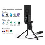 Micrófono Gamer Fifine K669B USB con Control de Volumen Audio Claro para Twitch, Discord y PS5