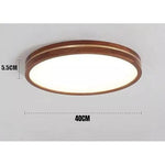 Panel Plafón Led Borde Madera 40cm Deco Sobrepuesto Redondo - Deus Group