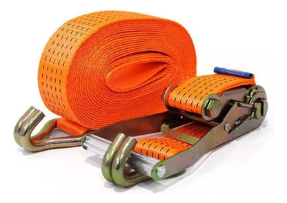 Eslinga Ratchet 10m X 50mm Cinta Amarre Reforzada Seguridad Naranja