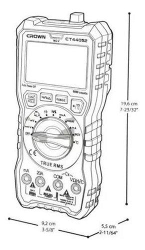Multimetro Multi Tester Medidor Digital Portatil 750v Crown - Deus Group 