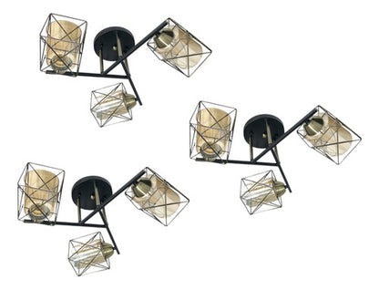 Pack 3 Aplique Cobre Triple E27 Led Zibal Konnergie Deus - Deus Group 
