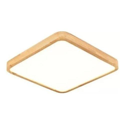 Panel Plafón Led Borde Madera Sobrepuesto  Moderno 40cm 36w - Deus Group