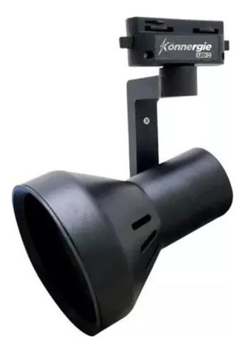 Foco Riel Monofásico Negro Con Ampolleta E27