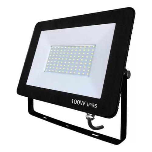 Foco Proyector De Area Led 100w Exterior Sec Carcasa Negro Luz Blanco Cálido - Deus Group