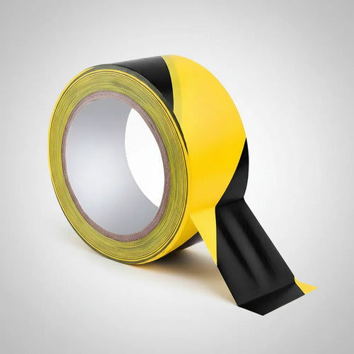 Cinta Demarcación Peligro Amarilla Negra 50mm X 33m Cebra Amarillo/negro Liso