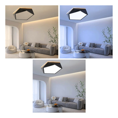 Lámpara Led 72w 40cm Sobrepuesta Moderna Pentágono + Control - Deus Group 