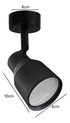 Aplique Foco Porta Ampolleta Dicroica Gu10 Moderno Dirigible - Deus Group 