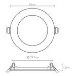 Foco Panel Plafon Redondo 24w 30cm Led Embutido Empotrado - Deus Group