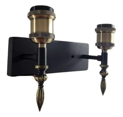Aplique Doble Lámpara Foco LED Muro E27 Bronce Decoración - Deus Group 