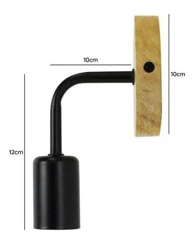 Aplique Lampara Foco Led Muro Madera E27 Decoracion Moderno - Deus Group 
