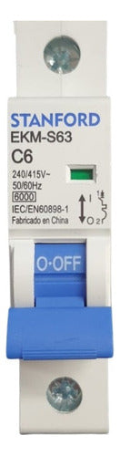 Interruptor Automático 1p 6a 6ka 240v 415v C6 Sec - Deus Group 