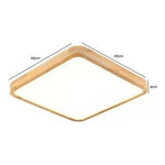 Panel Plafón Led Borde Madera Sobrepuesto  Moderno 40cm 36w - Deus Group