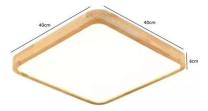 Panel Plafón Led Borde Madera Sobrepuesto  Moderno 40cm 36w - Deus Group 