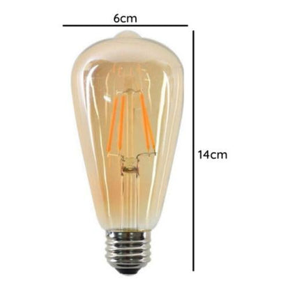 Pack 2 Ampolleta Vintage E27 Led St64 4w Konnergie Deus - Deus Group