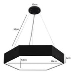 Lámpara Led Sobrepuesta Hexágono Colgante 60cm 48w Luz Fría - Deus Group