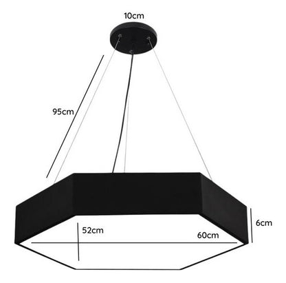 Lámpara Led Sobrepuesta Hexágono Colgante 60cm 48w Luz Fría - Deus Group 