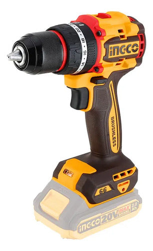 Taladro Percutor 20v 66nm Ingco Cidli206681 Industrial Bl Amarillo