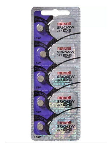Pila Maxell SR626SW | Pack de 5 Unidades | Óxido de Plata - Mi tienda 