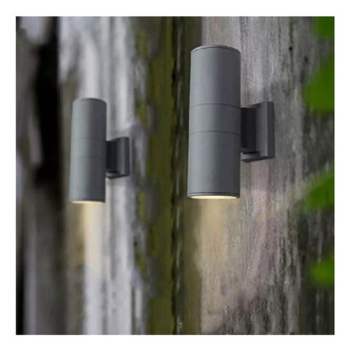 Aplique Led Exterior Kapelle  Ip54 Doble Gu10 Konnergie Deus