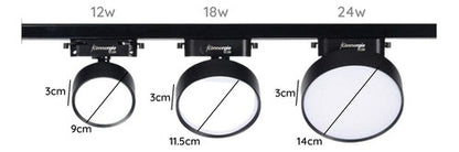 Pack 3 Foco Riel Panel Plafón Led 36w + Riel Monofásico - Deus Group 