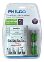 Cargador Con 4 Pilas De Litio Recargables Aaa 1200mah