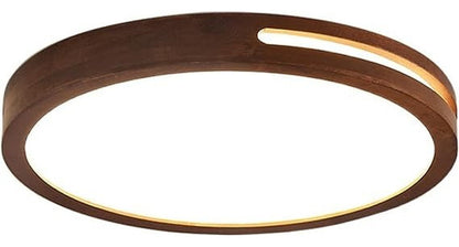 Panel Plafón Led Borde Madera 40cm Deco Sobrepuesto Redondo - Deus Group 