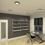 Panel Plafon Led Borde Negro Sobrepuesto Redondo 12w - Deus Group