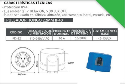 Fotocelda Control De Luminaria 220v 10a Con Base Incluida - Deus Group 