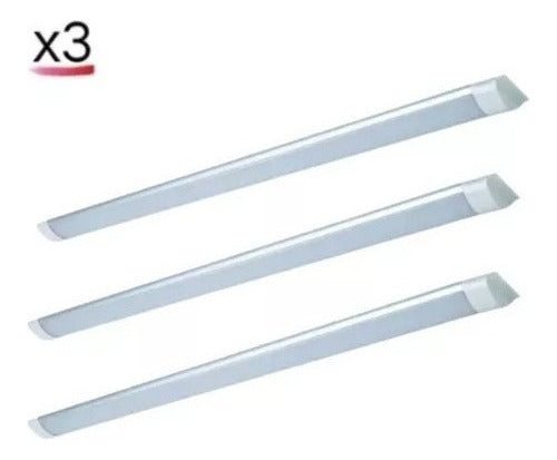 Pack 3 Tubo Led Empavonado Regleta Con Base Eco 36w 120cms