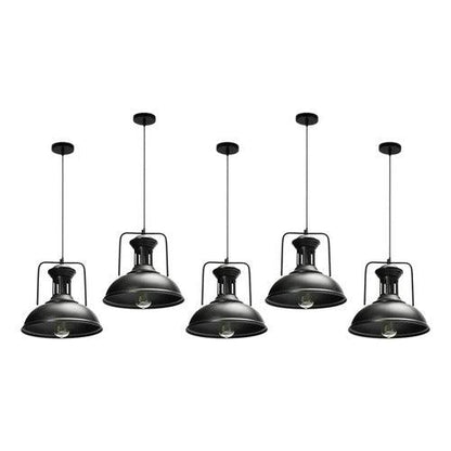 Lampara Colgante E27 Vintage Negra Decorativa Con Ampolleta - Deus Group