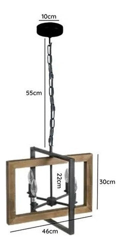 Lampara Colgante Moderna Negra Bronce Con Ampolletas E14 - Deus Group 