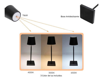 Lampara Led Táctil Elegante Portátil Recargable Usb Velador - Deus Group 
