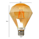 Ampolleta LED Vintage Diamante Retro G95 4W Ámbar 2700K - Deus Group
