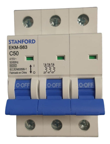 Interruptor Automático 3p 50a 6ka 415v C50 Sec - Deus Group 