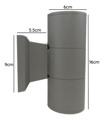 Aplique Led Exterior Kapelle  Ip54 Doble Gu10 Konnergie Deus